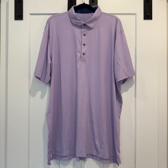 NWOT Greyson Polo Shirt Men’s XXL Purple Golf Performance Stretch Athletic Wolf - Picture 2 of 8